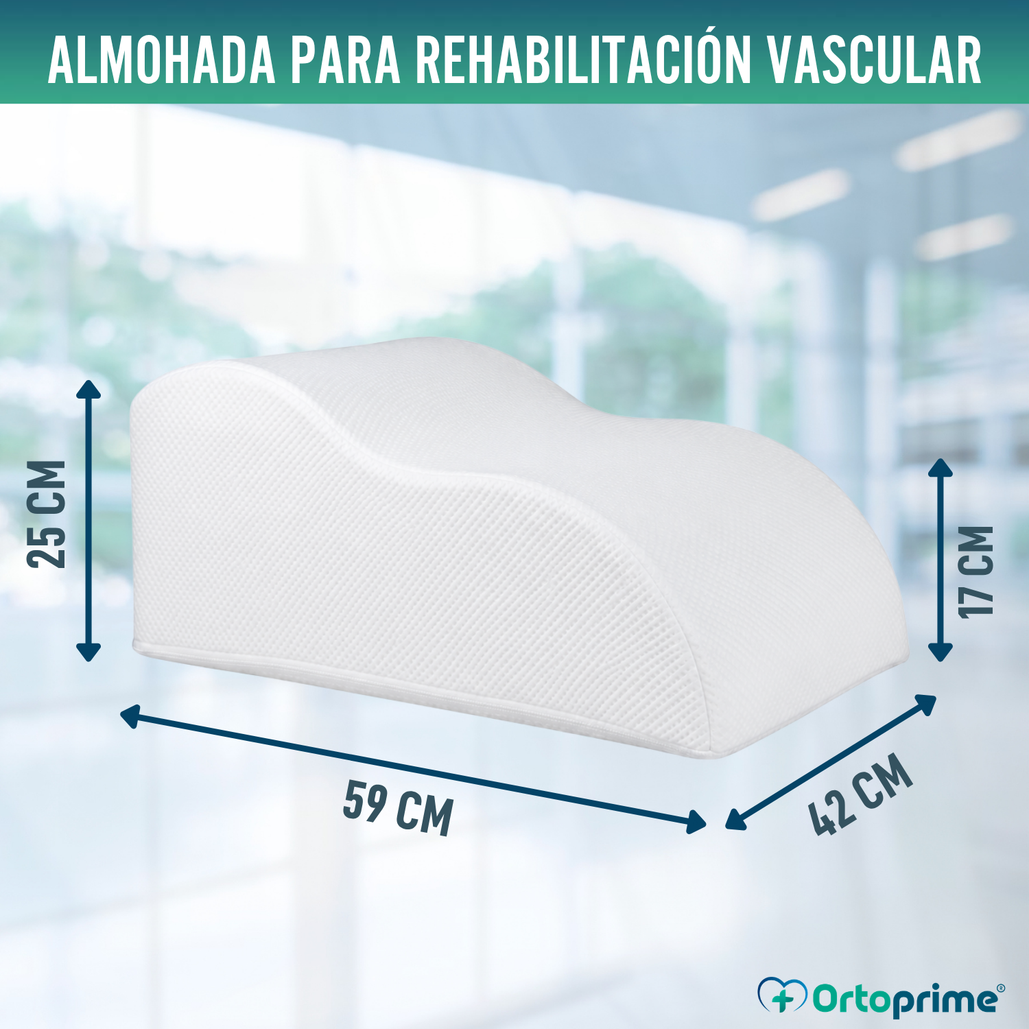 Cojín Reposapiernas Viscoelástico | Almohada Vascular Efecto Memoria Ortoprime - 2