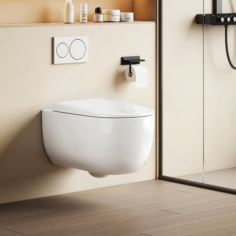 EMKE WC Podwieszana rimless - deska wolnoopadająca - biały błyszczący - 55,5 x 36,5 x 35,5 cm