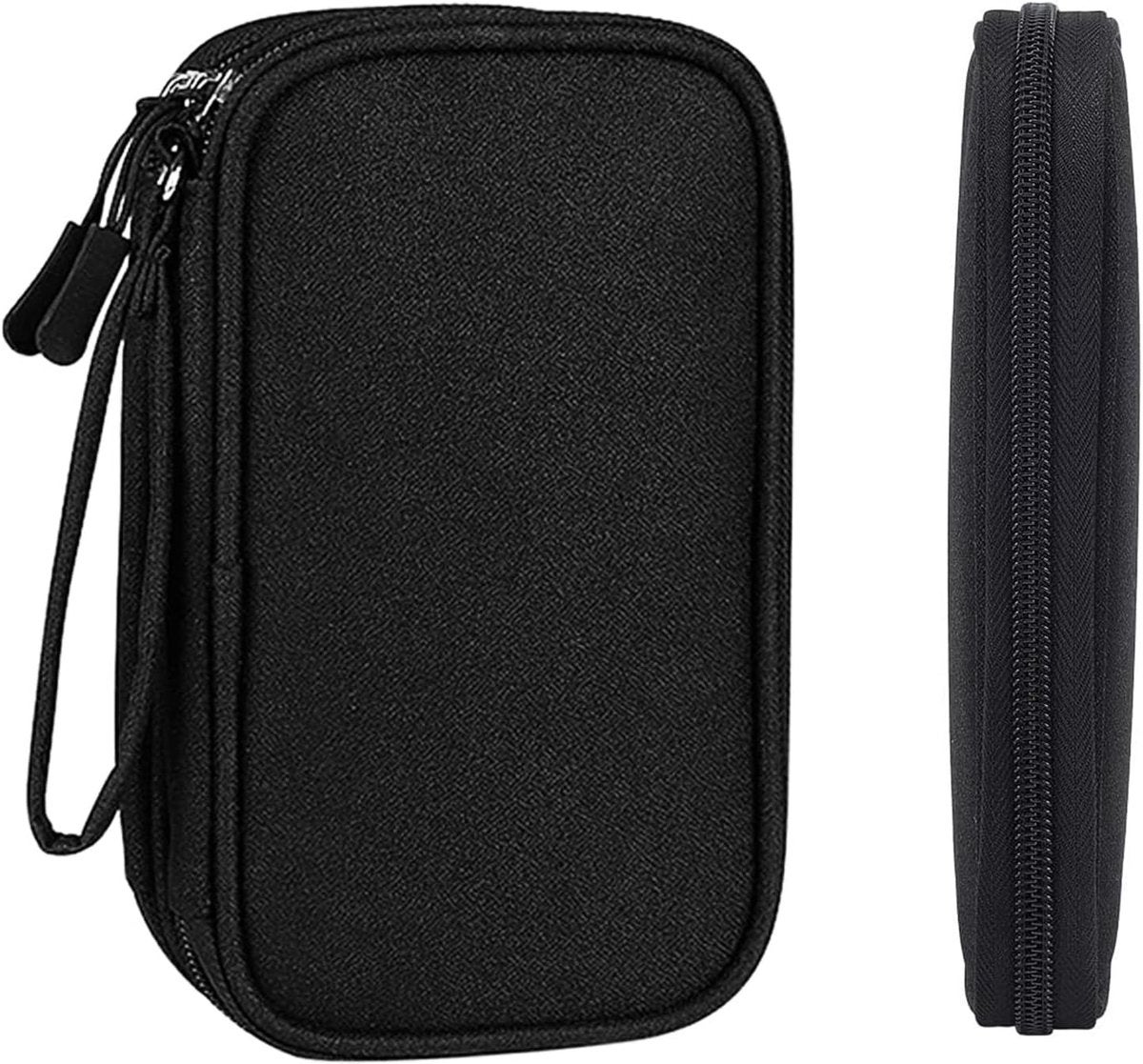 Organizator de accesorii de călătorie, husă portabilă pentru cabluri electronice, telefoane mobile și accesorii, impermeabilă și compactă, neagră