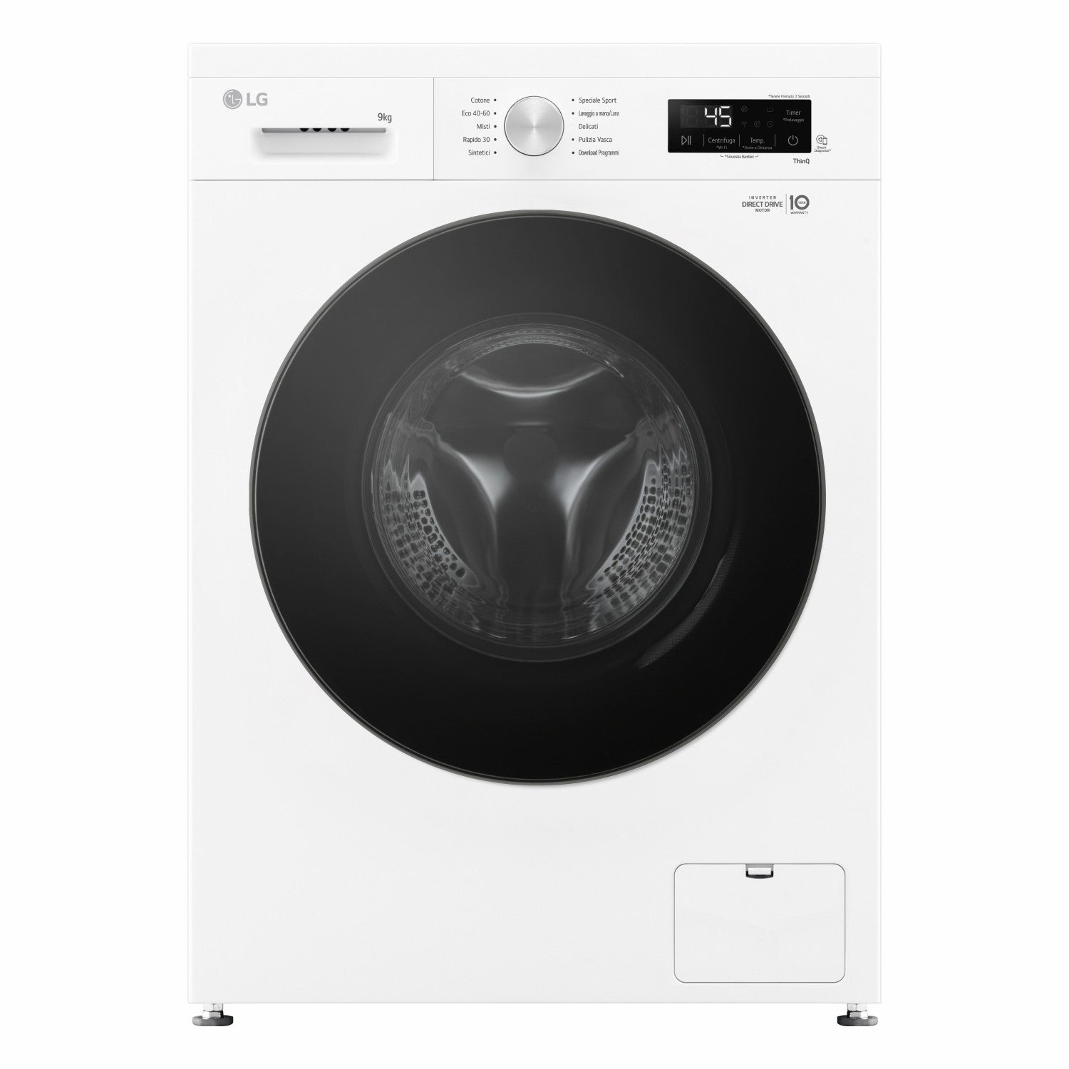 LG F4NX1009NWB machine à laver Charge avant 9 kg 1400 tr/min Blanc | Leroy Merlin