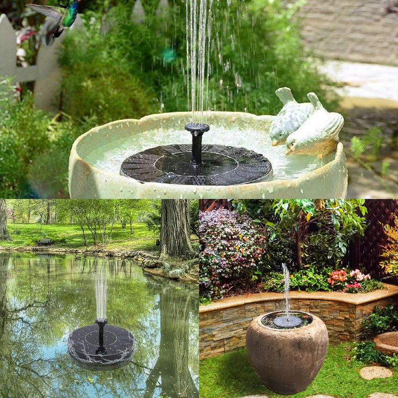 Fontaine solaire Pompe de bassin solaire Fontaine 6 jets Jeu d'eau 1.5W Fontaine 6 têtes pour Jardins, Bains d'oiseaux, Etangs - 9