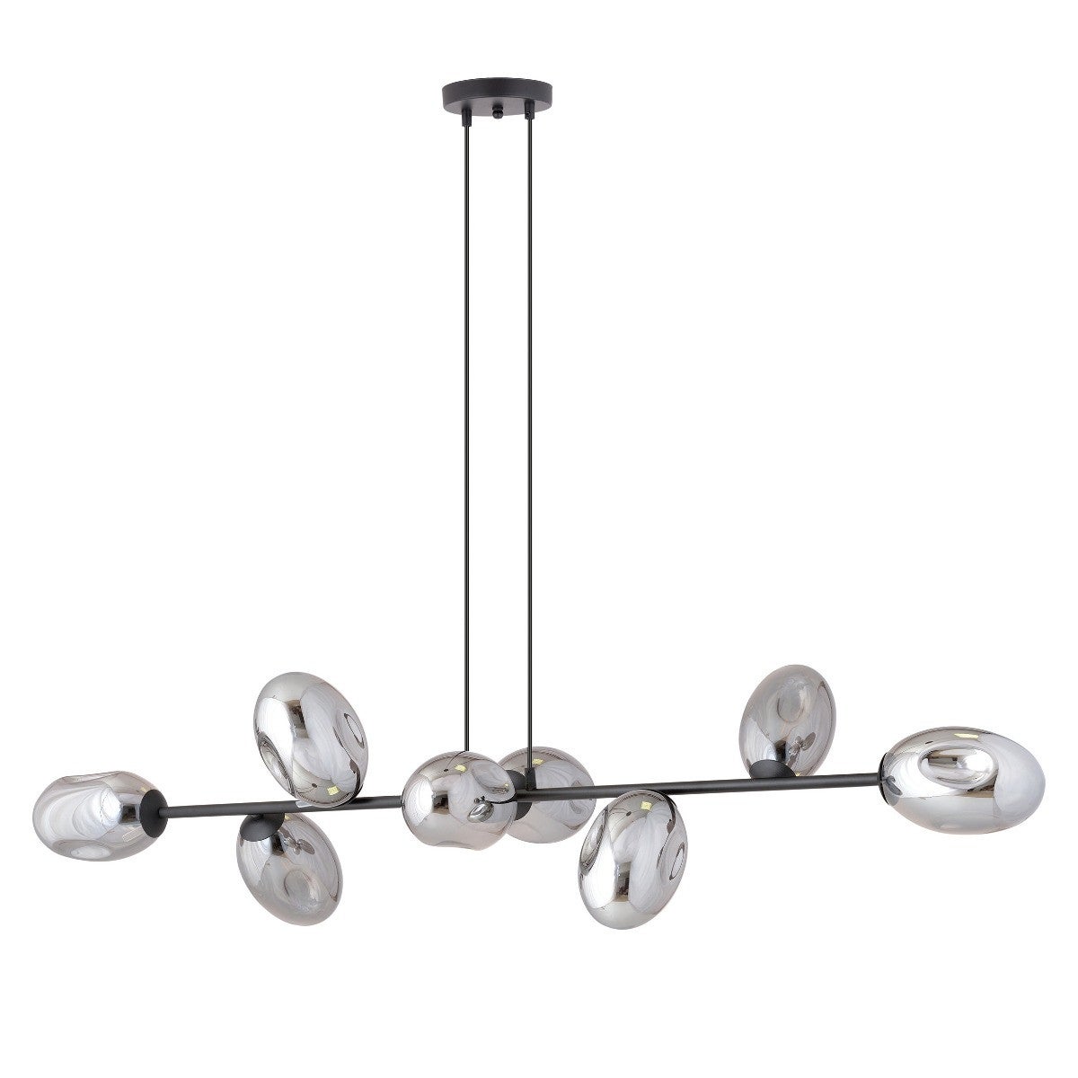 Lampa wisząca Pandora czarna-chromowana 8 x E14 x 10W wym:100x140x20cm Emibig