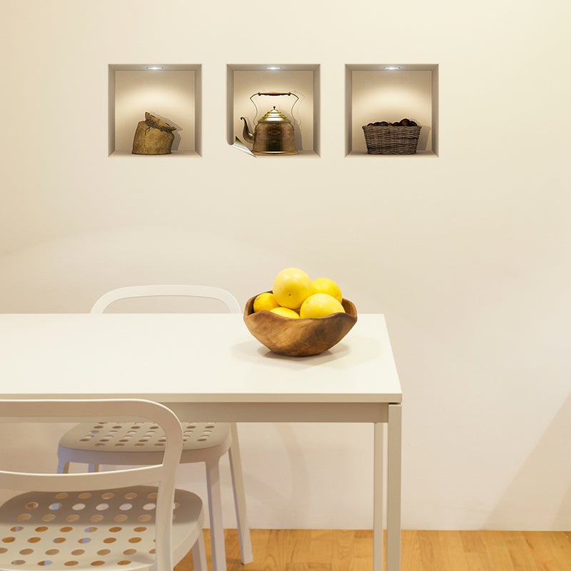 Adesivo effetto 3D Utensili di cucina vintage - Sticker adesivo - adesivi murali - 30x90cm - 2