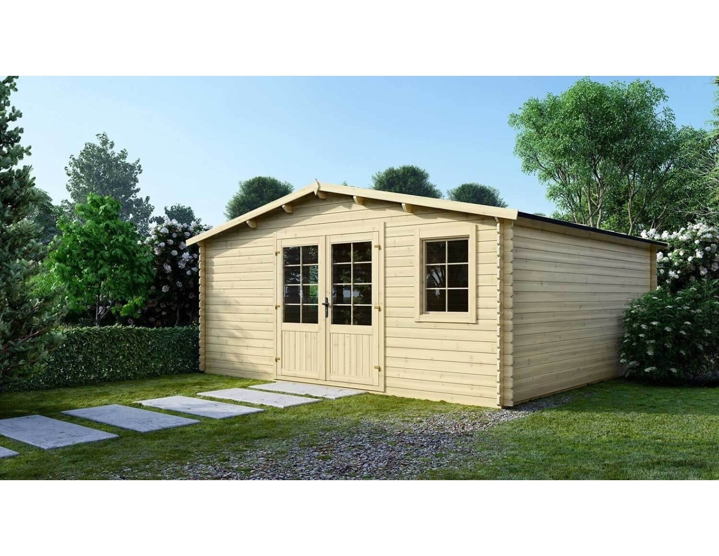 Domek ogrodowy ALTANKA 25 m2 - 5x5 m - 28 mm, drewniany, DOM591, 1 szt.