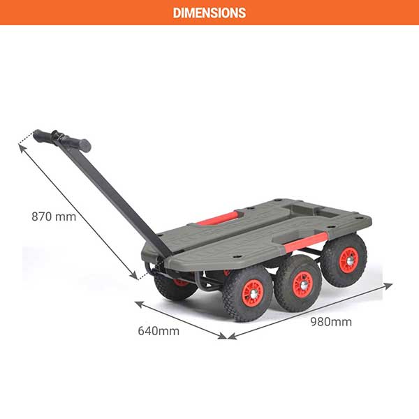 Chariot tout terrain sans ridelle - Roues pneumatiques - Charge max 250kg - M-SUPERHOND-LB - 2