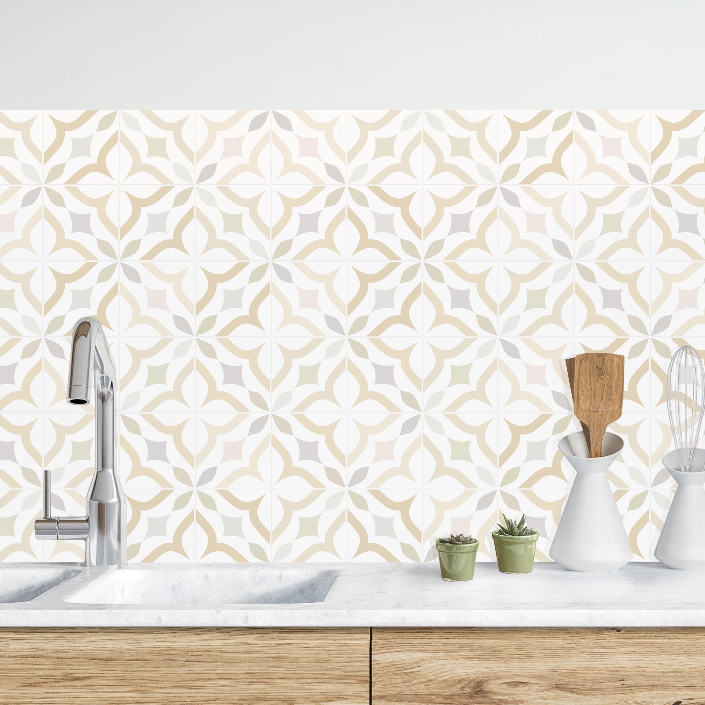 Salpicadero cocina adhesivo - geometrical tiles - ancona 150 x 50 cm