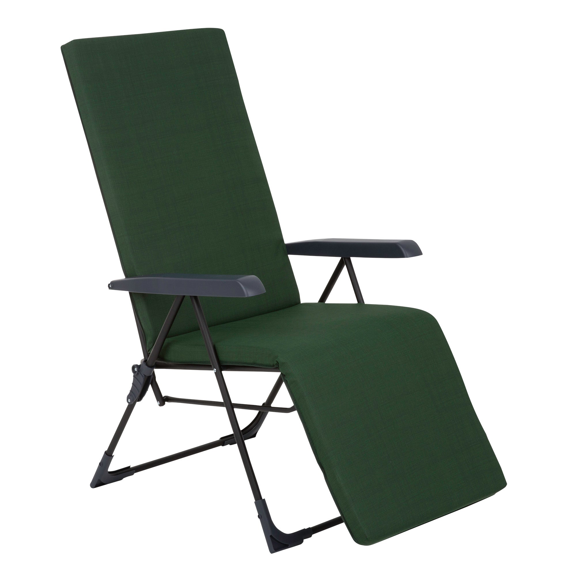 Fotel ogrodowy rozkładany z podnóżkiem w kolorze zielonym Barletta Plus Black Edition PATIO