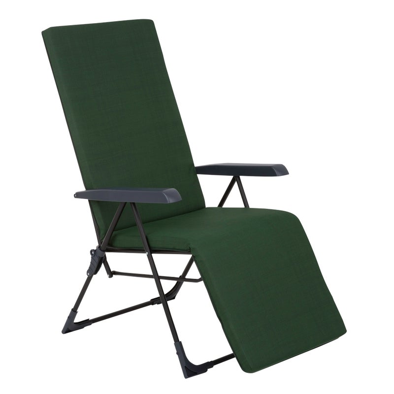 Fotel ogrodowy rozkładany z podnóżkiem w kolorze zielonym Barletta Plus Black Edition PATIO