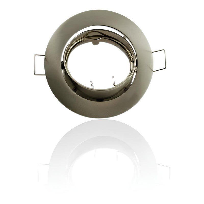 10 Focos Ajustables BBC RT2012 IP20 Aluminio Cepillado + Bombilla GU10 7w Blanco Neutro Casquillo 85854349