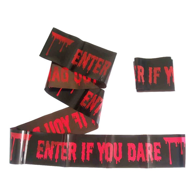 Taśma ostrzegawcza na Halloween, taśma ostrzegawcza używana do strasznych dekoracji, dekoracji na Halloween,