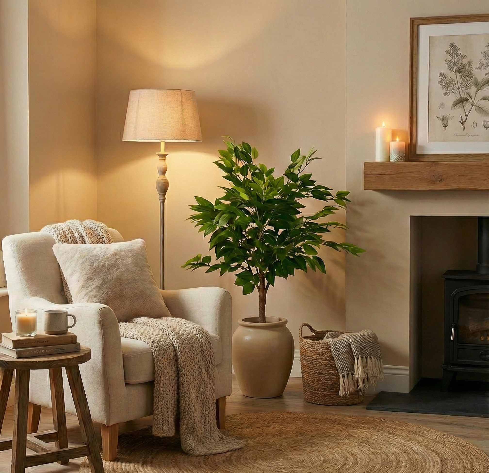 Planta Artificial Ficus 105 cm – Árbol Decorativo Realista sin Mantenimiento – VALYRIA HOME - 9