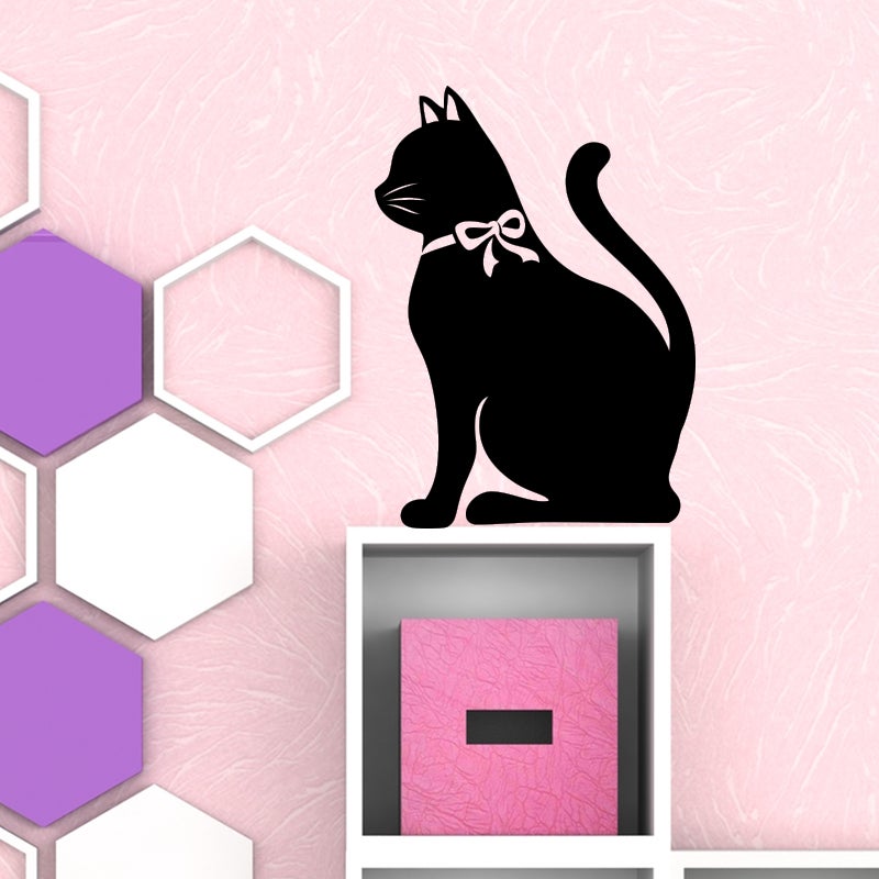 Adesivo ardesia Chatta con un nodo - Sticker adesivo - adesivi murali - 75x55cm - 3