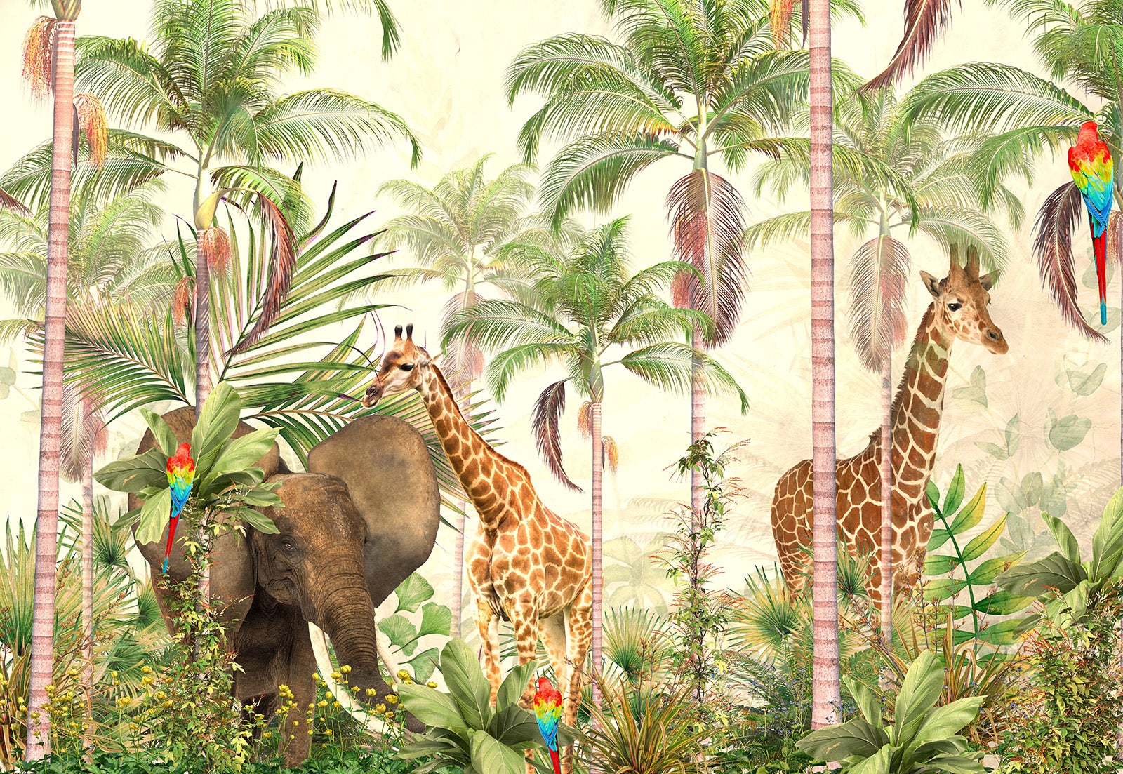 YATSUNI - Papier peint panoramique - Animaux de la jungle main image 0