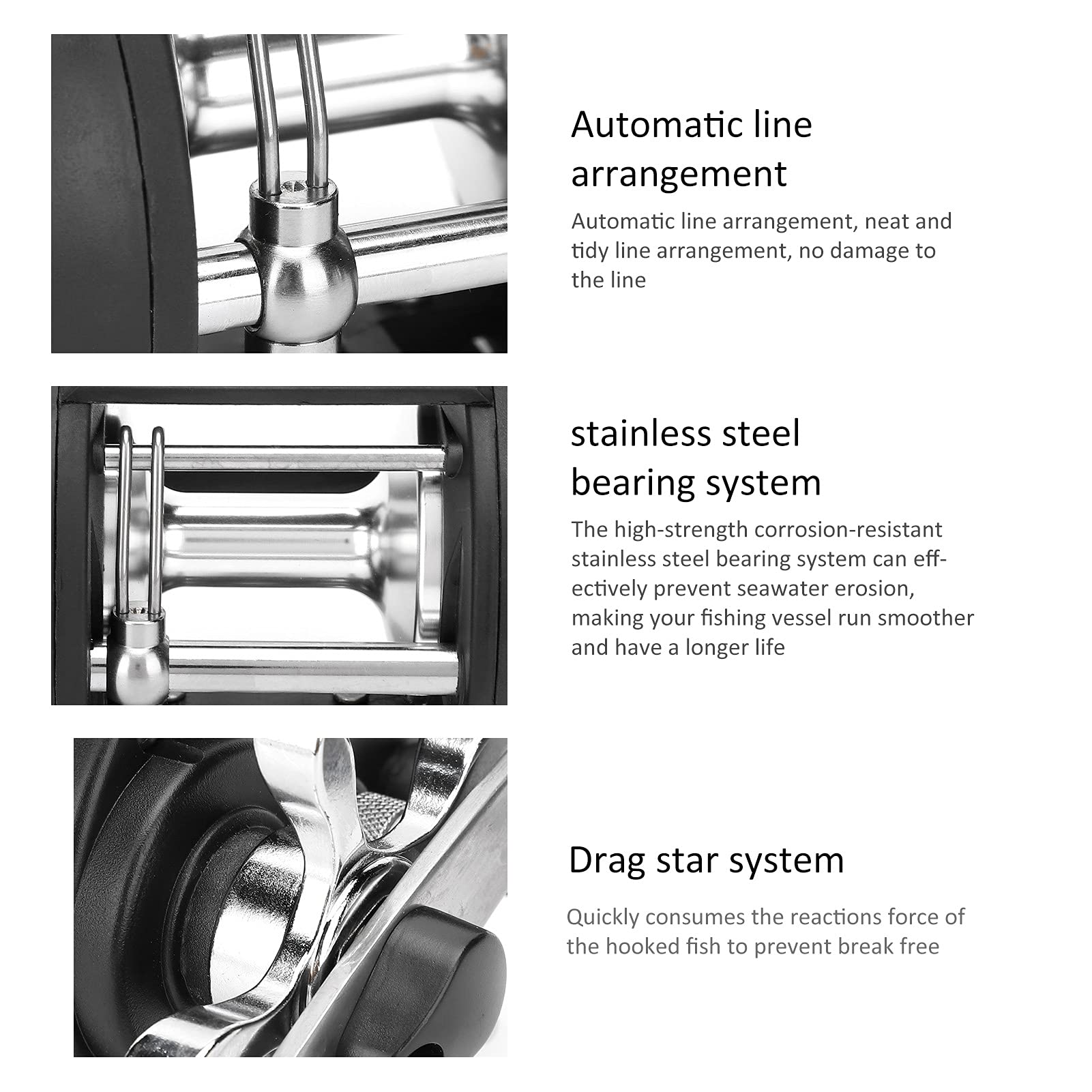 Mulinello da pesca in metallo TSSD Rapporto di velocità 3.8:1 Accessorio per ruota da pesca Baitcasting 1BB (TSSD-4000L) - 9