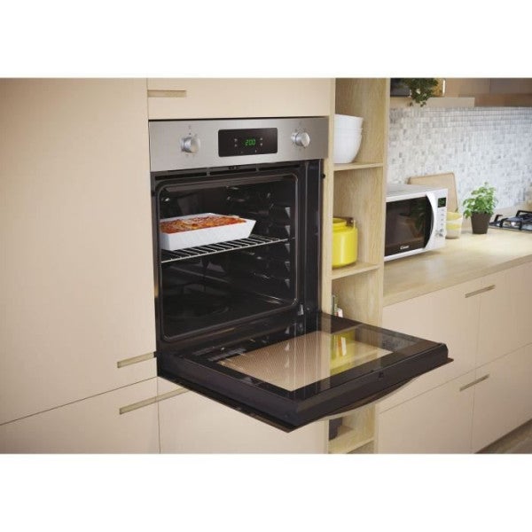Four pyrolyse - chaleur tournante CANDY FICD X676 - Inox et noir - Classe A - 3