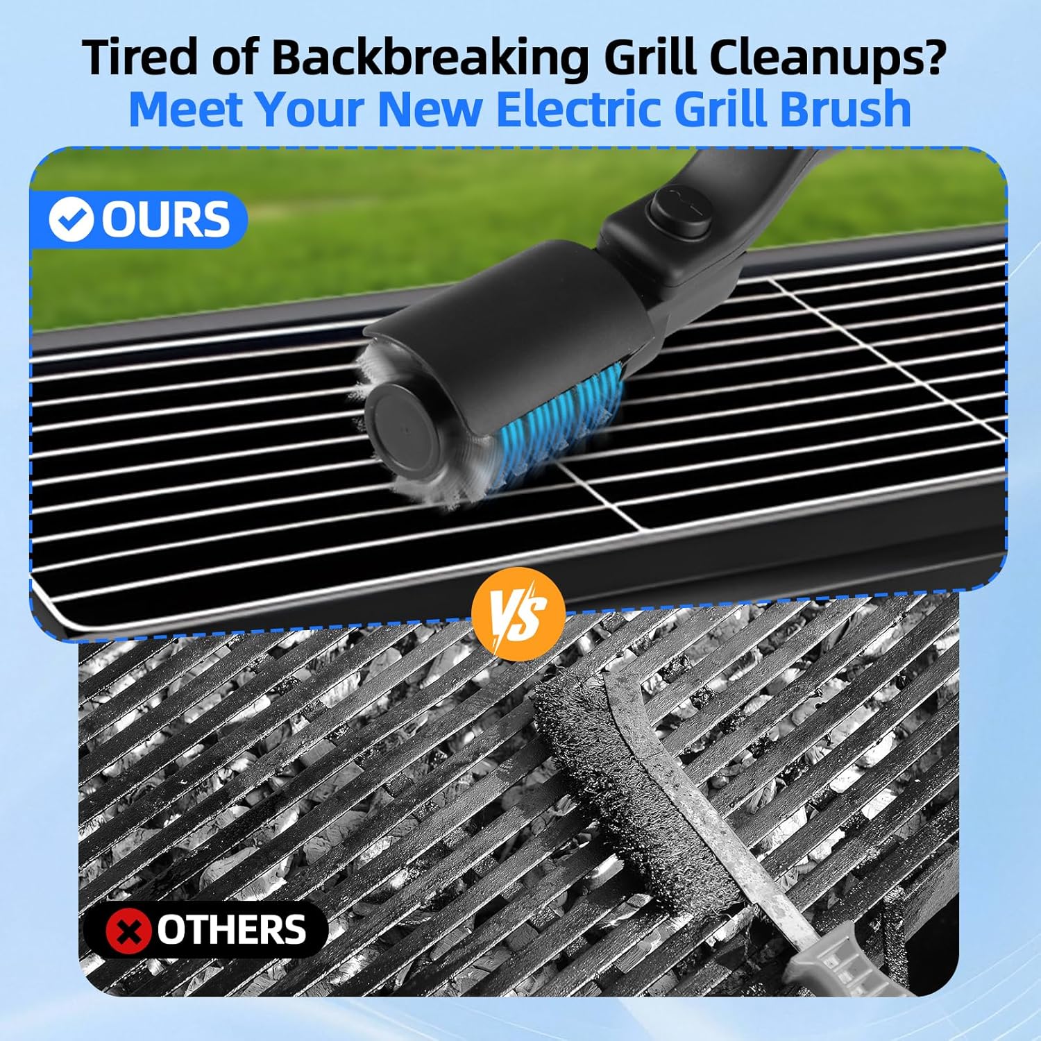 Brosse Électrique pour Barbecue Améliorée, Fonctionnant sur Batterie avec Angle Réglable, Tête en Acier Inoxydable, pour Grilles (Noir) - 3