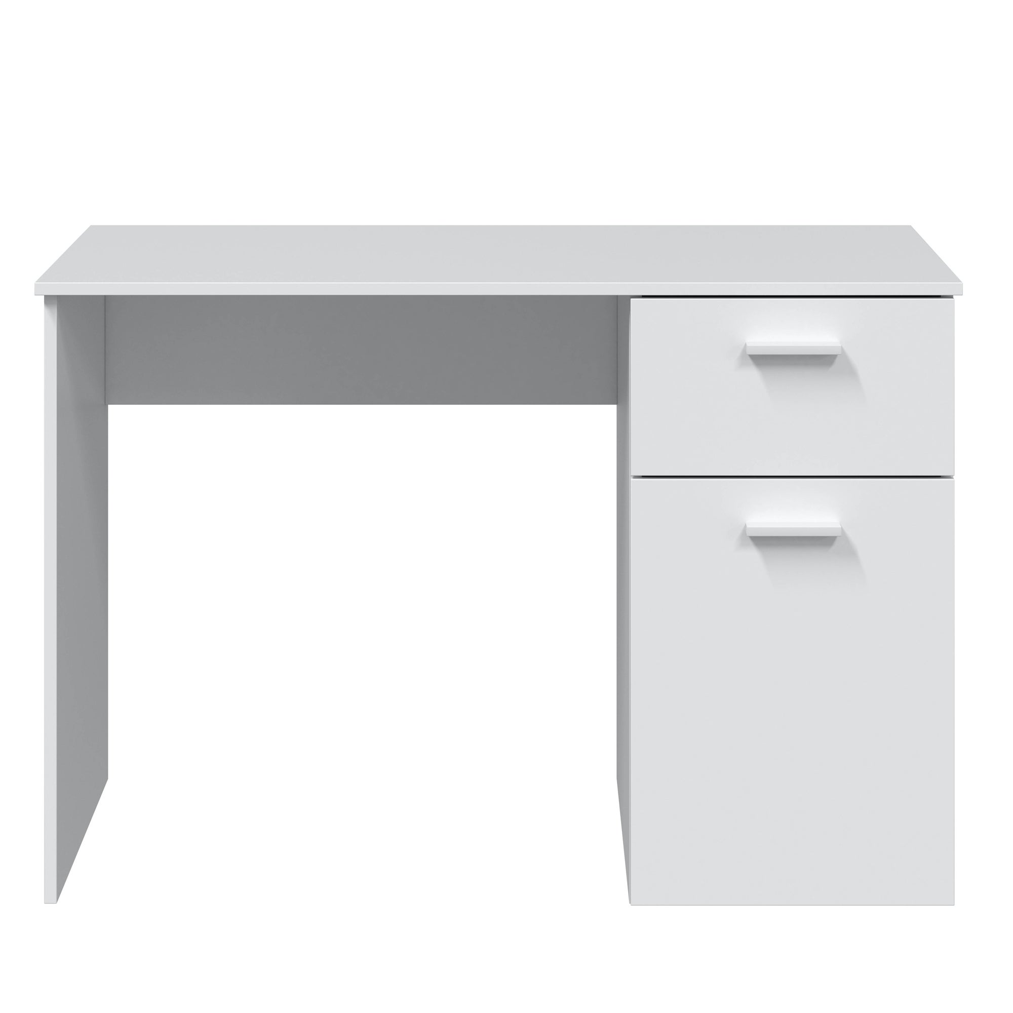 Bureau Huelva 1 porte 1 tiroir blanc, 108 cm longueur - 3