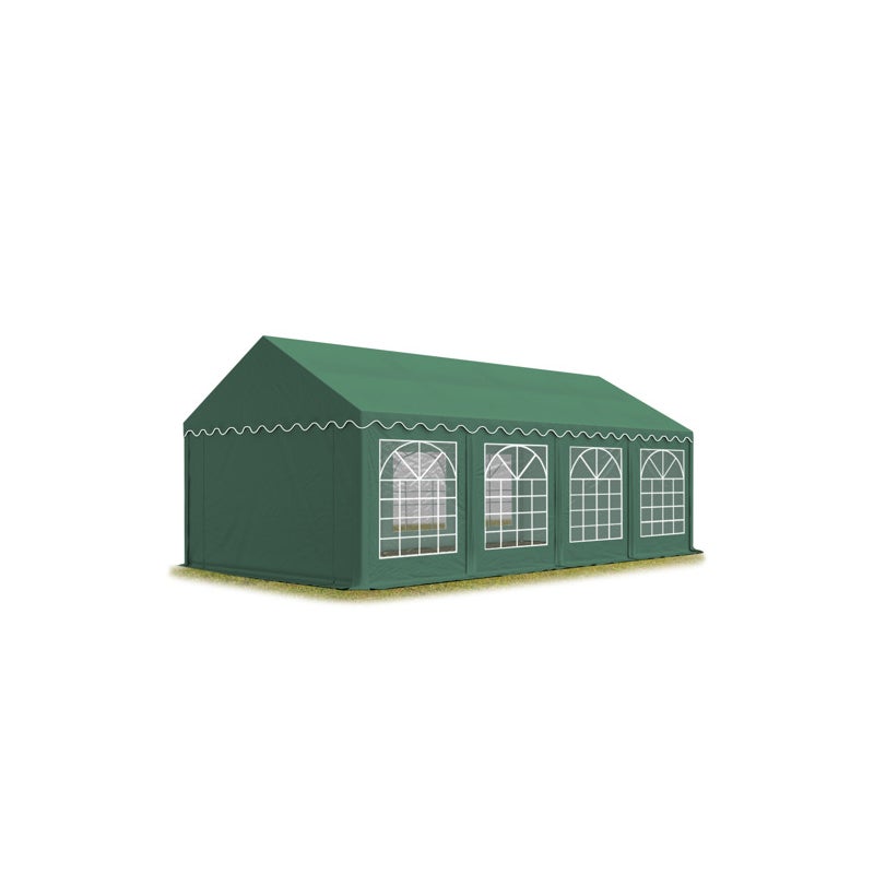 TOOLPORT namiot imprezowy / namiot festynowy 4×8 m, pawilon ogrodowy, plandeka PVC 700 N, ciemnozielony, wodoodporny