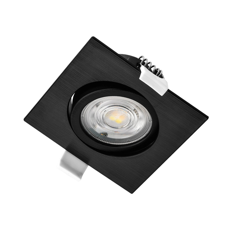 Lot de 10 spots LED encastrables 3en1 carré noir 7W IP20 Dimmable - 4