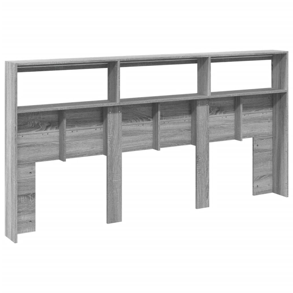 Armoire tête de lit avec LED sonoma gris 200x17x102 - 8