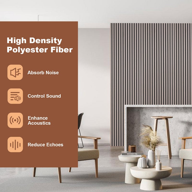 Panel moldeado Revestimiento mural natural Moderno panel mural acústico MDF con chapa de madera y fieltro 120x60x2,1cm nogal - 4