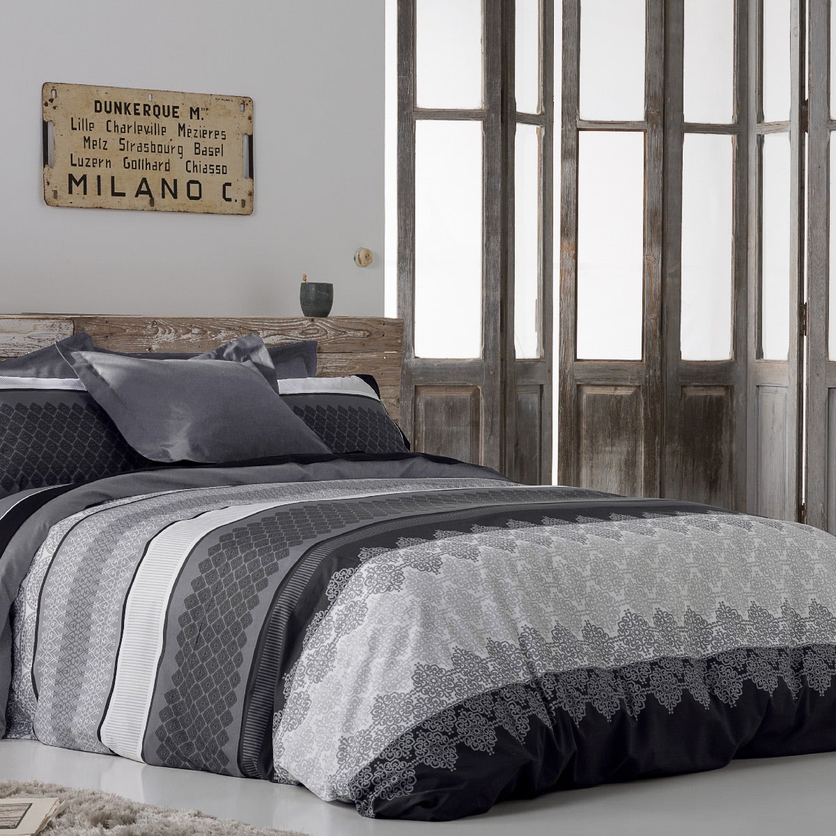 Naf Naf  Funda Nórdica Marble 140X200cm Negro/Gris , Leroy Merlin