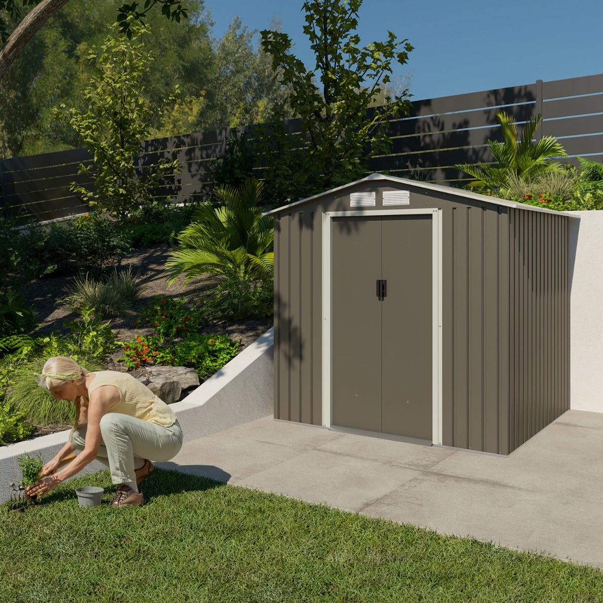 Abri de jardin métal 3,26 m2 + kit d'ancrage - 4