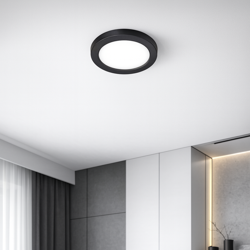 Panel LED 12W 17cm IP20 4000K neutralna biel 2w1 plafon sufitowy okrągły czarny XUDO - 7