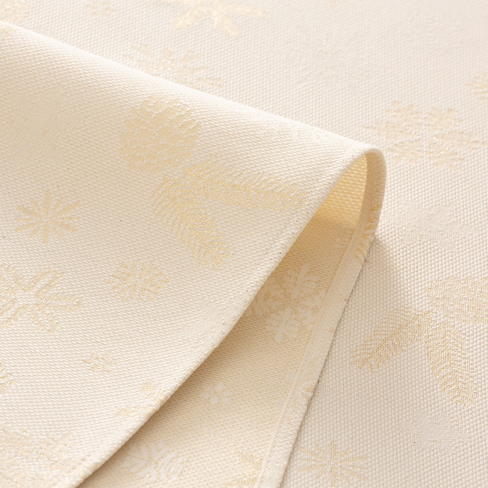 Tovaglia di Natale quadrata in cotone jacquard ecru 140x140 cm - Flake - 4