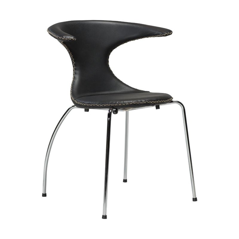 Flair Dan-Form krzesło stołowe prawdziwa skóra czarny.