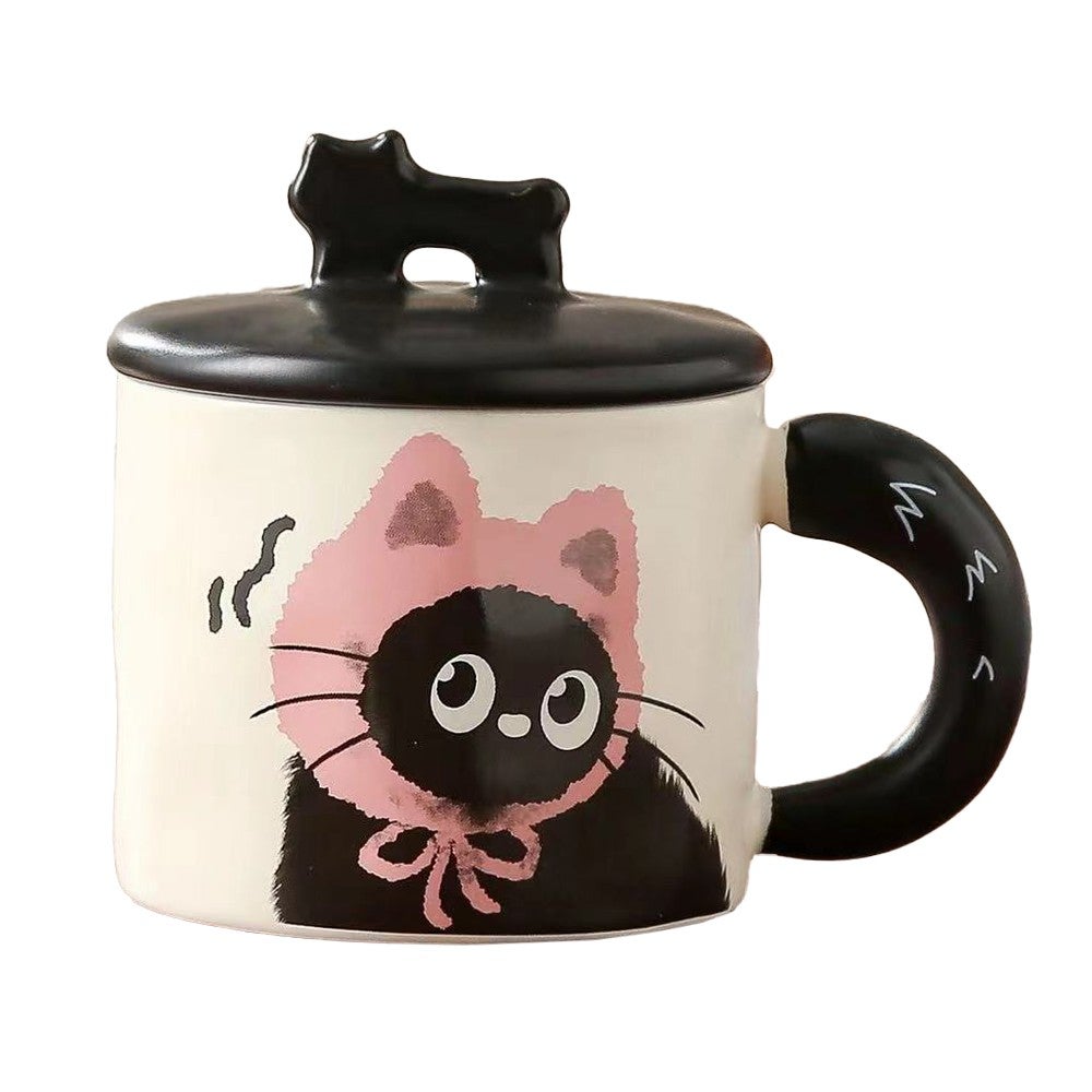 Cana din ceramica Flippy, 360 ml, cu cutie cadou si figurina pisica
