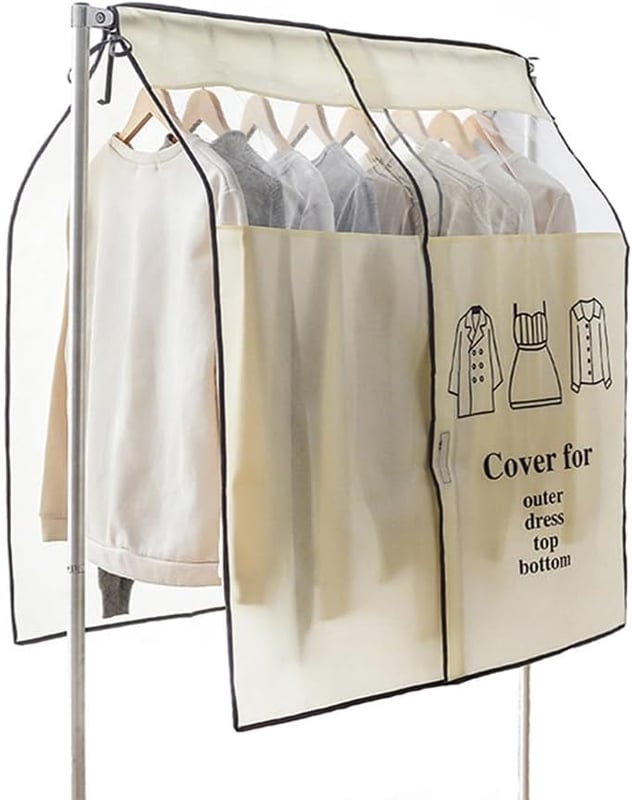 Pokrowiec na wieszak na ubrania, 120×120 cm, pyłoszczelny, długi, pyłoszczelny, odporny na mole, na garnitur, koszulkę, kurtkę