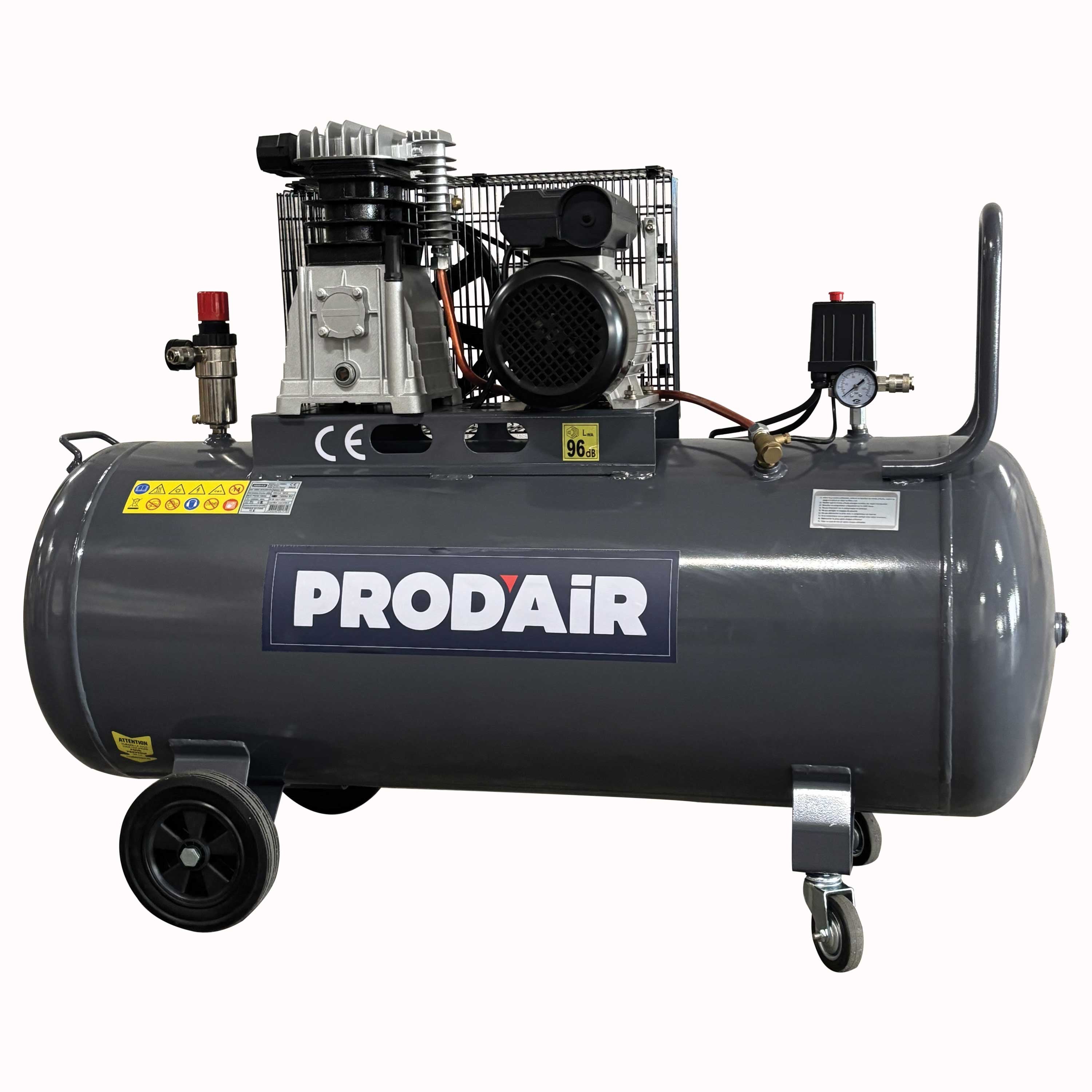 Compresseur 200 Litres 4 Cv 10 Bars Lubrifié Courroie Sur Roues - 7