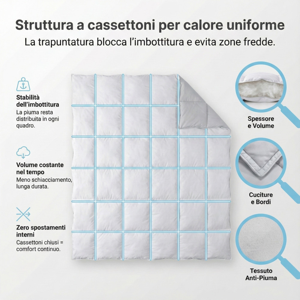 Duvet d'oie Stream 500 GR. 80% PLUME OCA 20% COUETTE OCA Blanc Cm. 155X200 - 3