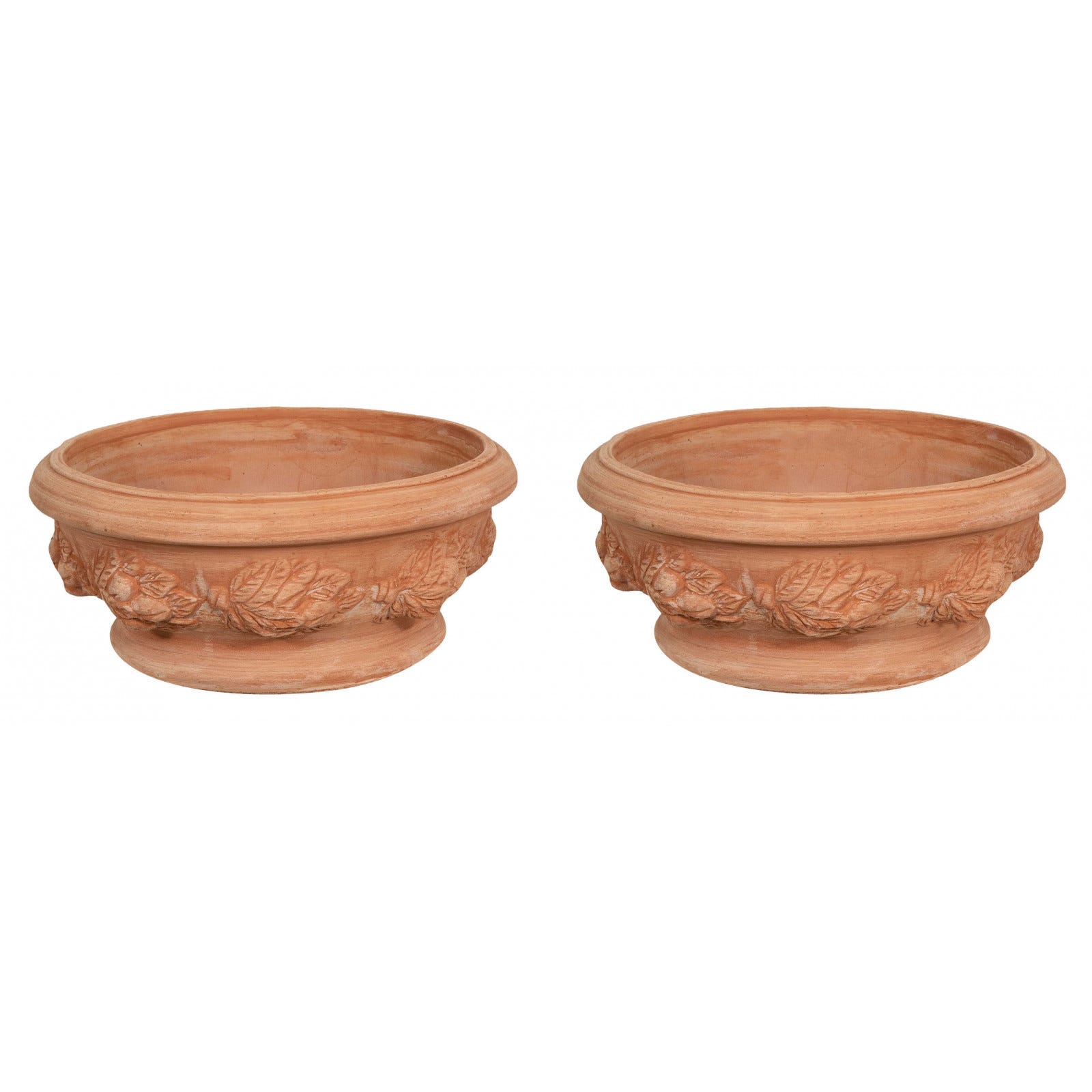 Casa delle bambole 2 vasi rotondi in terracotta con accessori Casa delle bambole 2 vasi rotondi in terracotta con accessori