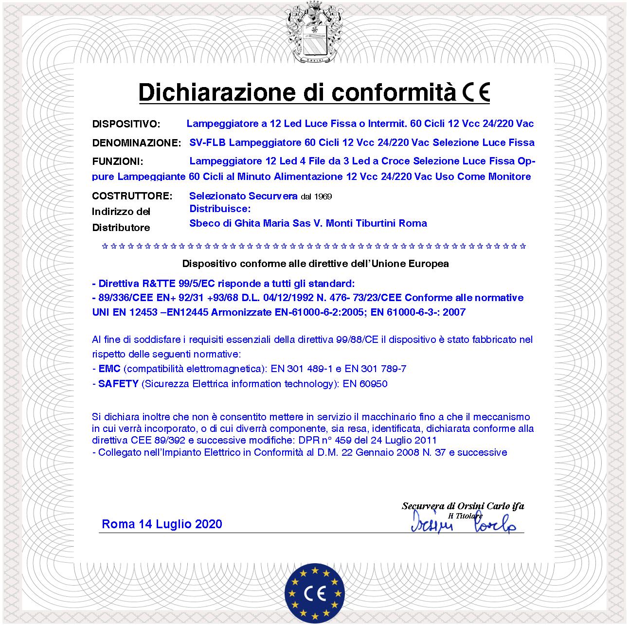 Faro 12 Led 4 File Selezione Luce Fissa Oppure Lampeggiante 60 Cicli al Minuto Alimentazione 12 Vcc 24/230 Vac Con Base da Parete Uso Come Monitore su - 4