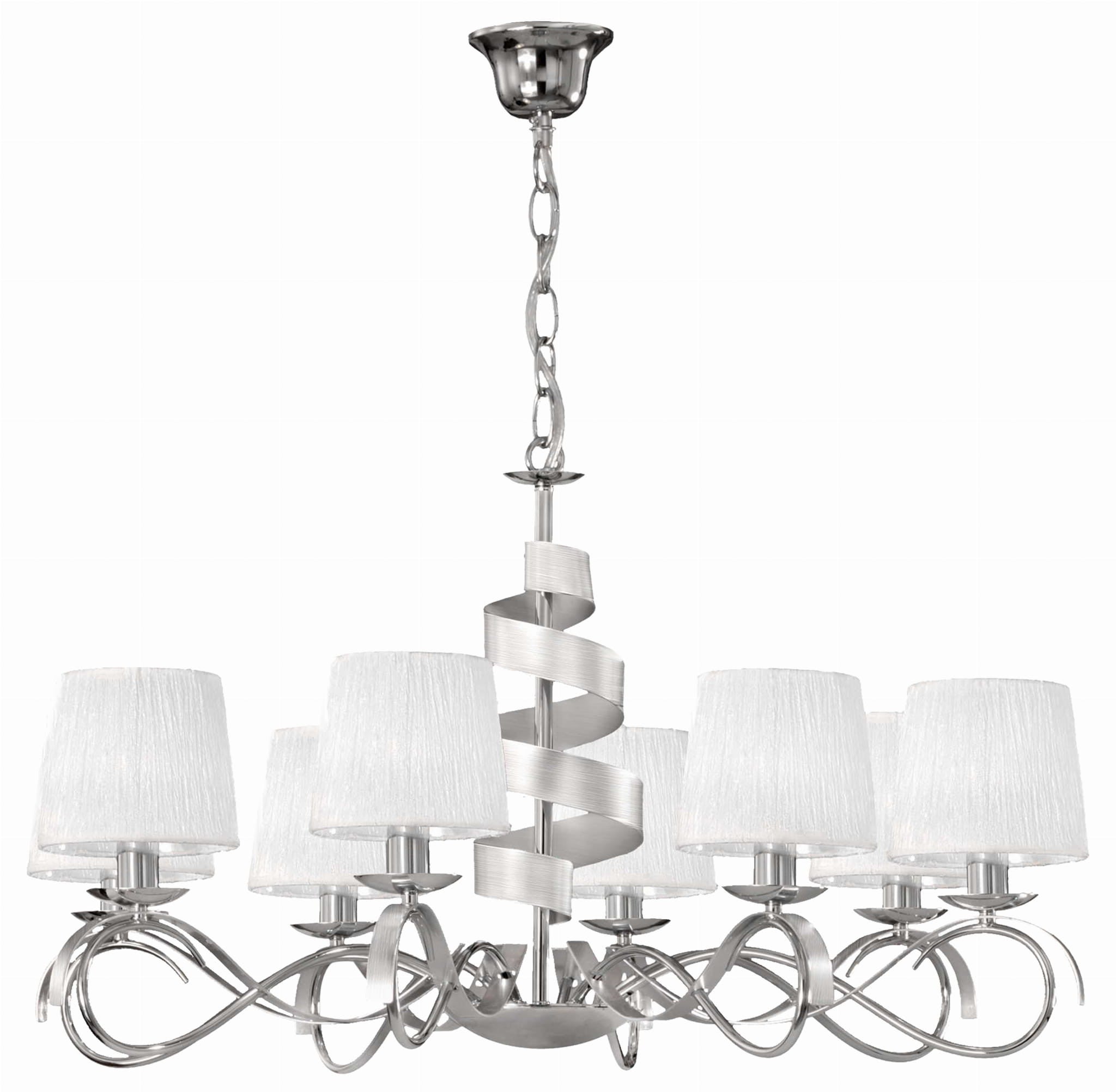 Lampa wisząca Denis chromowana-biała 8xE14x40W wym: 120 x 80 x 80 cm metal Candellux