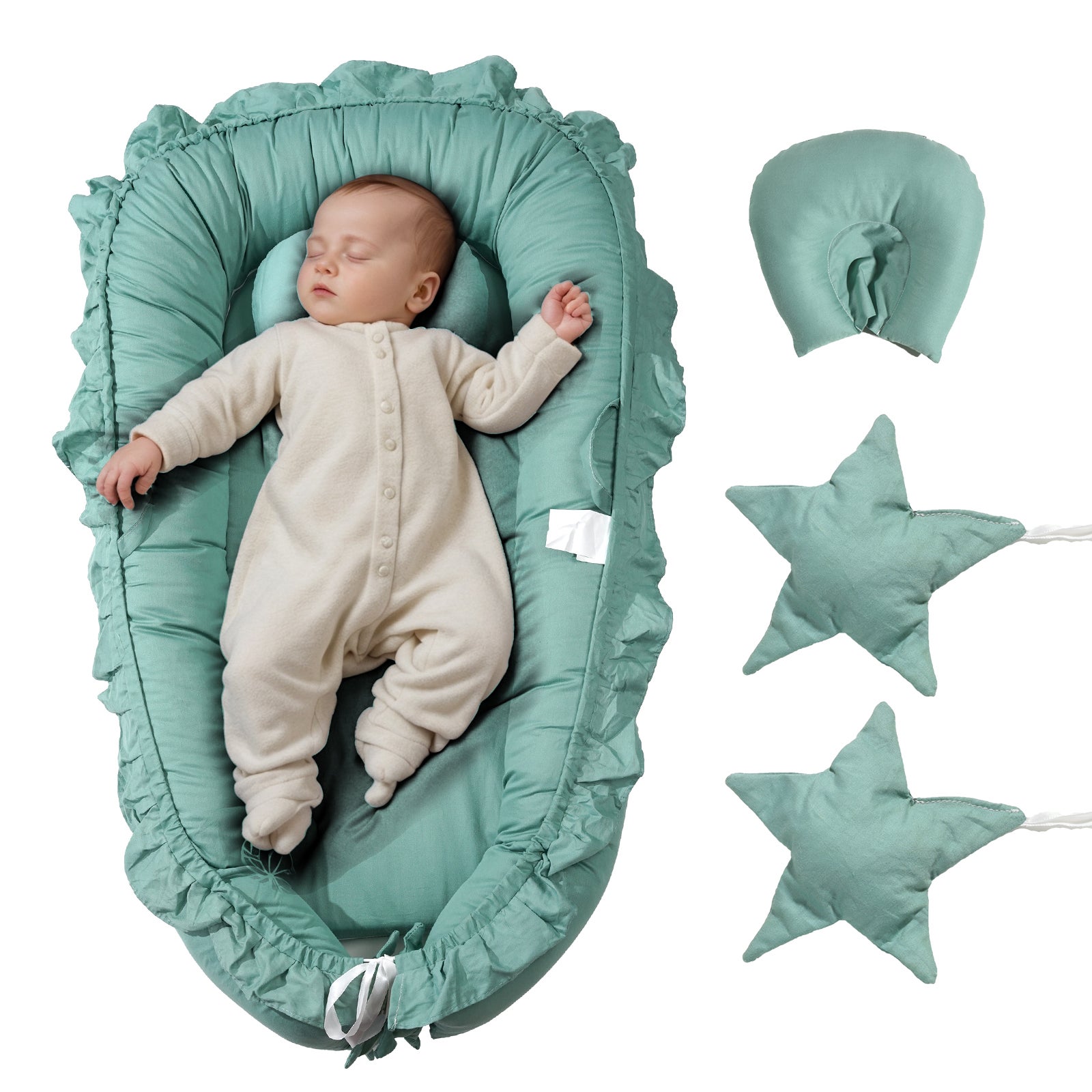 VEVOR Nid d'ange pour nouveau-né, appui-tête en U, cocon en coton ...