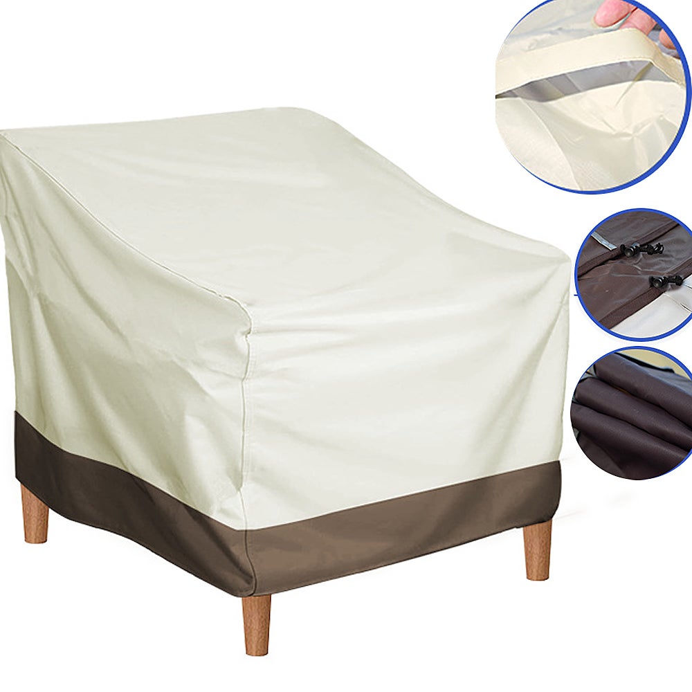 Pokrowiec na krzesło ogrodowe, 89 x 71 x 89 cm, tkanina Oxford 210D z powłoką srebrną, wodoodporna, pyłoszczelna i odporna na słońce.