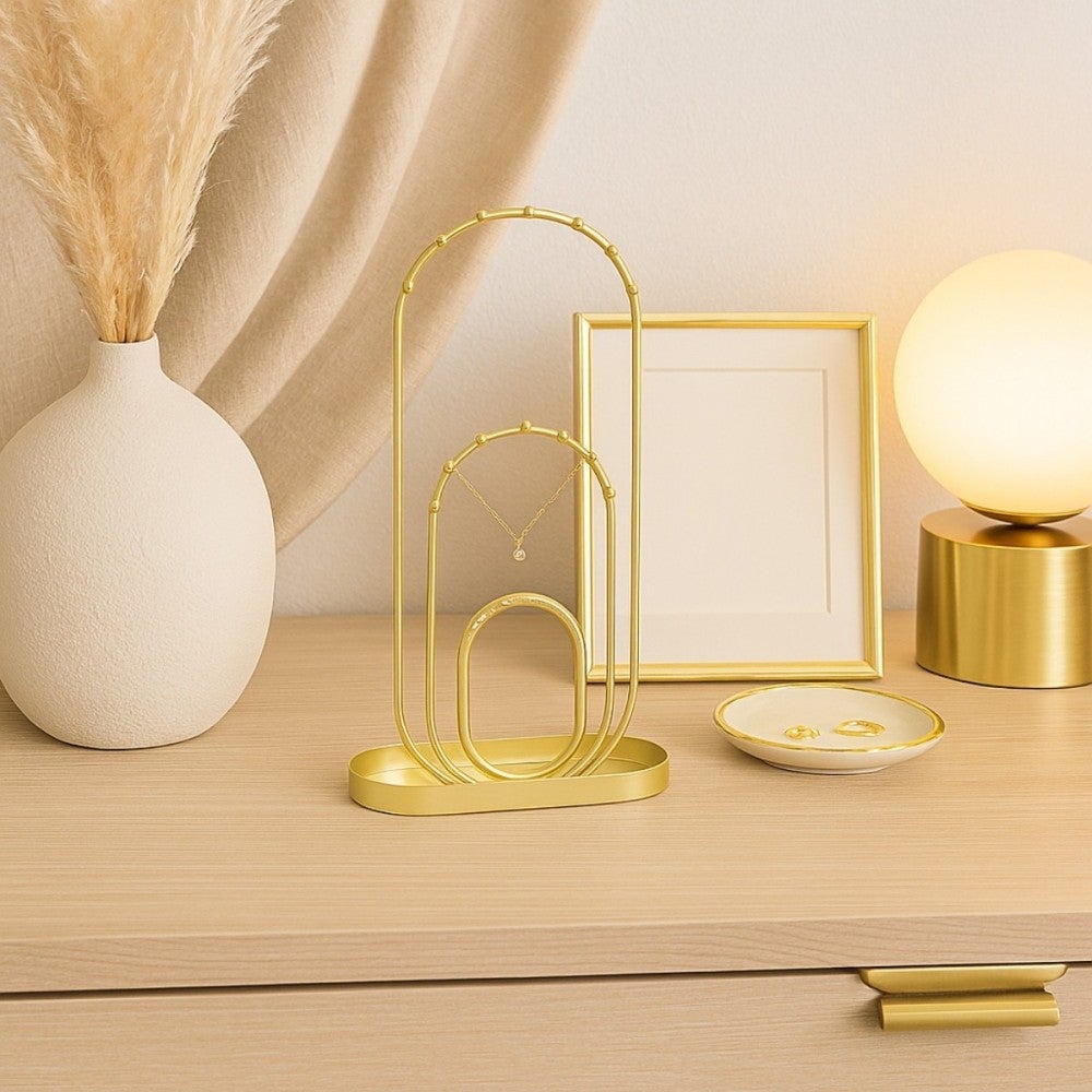 Porte bijoux en métal doré 30cm - Azao - 2