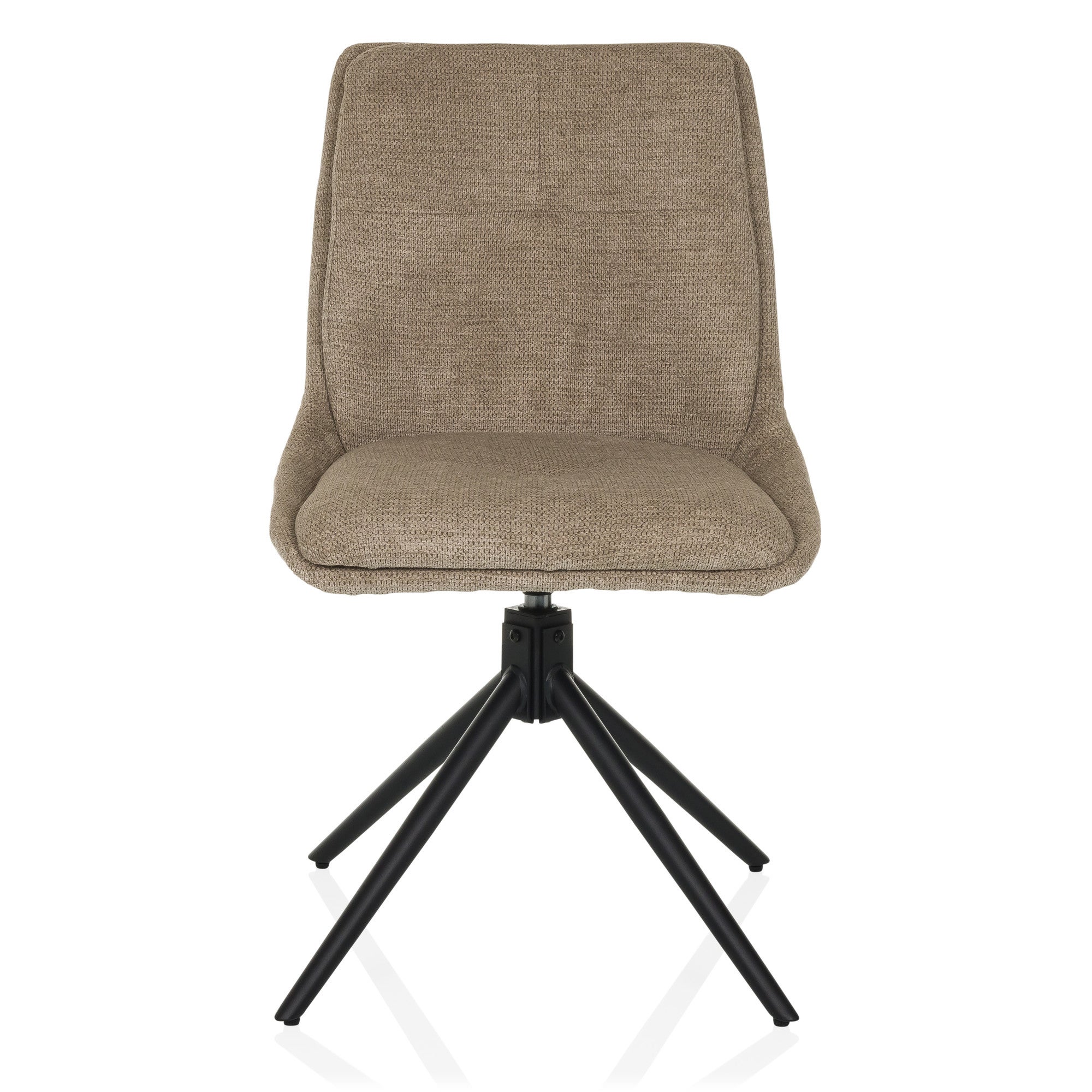 Chaise De Salle à Manger Pivotante TARUGO - Velours Côtelé, Accoudoirs, Pieds Métal Noir, Charge 120kg (94x58x60cm)