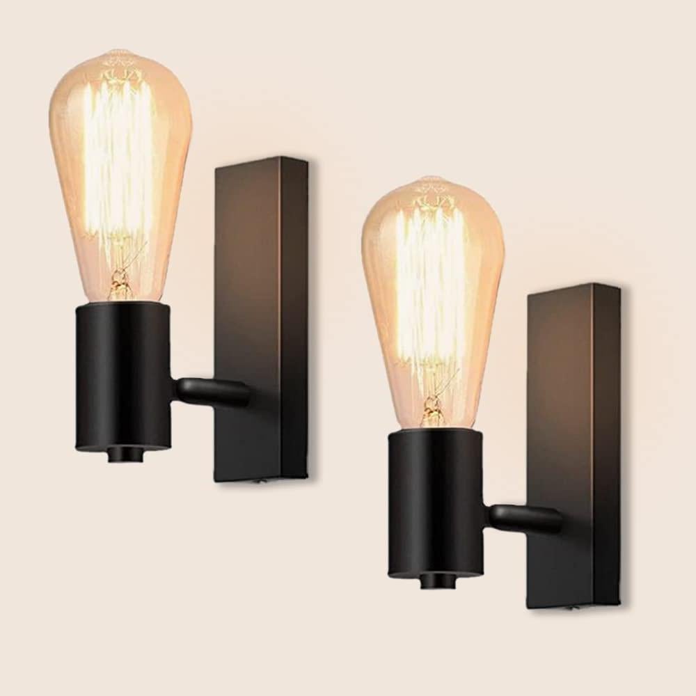 Zestaw obrotowych lamp ściennych podstawa retro lampa ścienna z czarnego metalu odpowiednia do sypialni przedpokoju żarówka nie jest dołączona