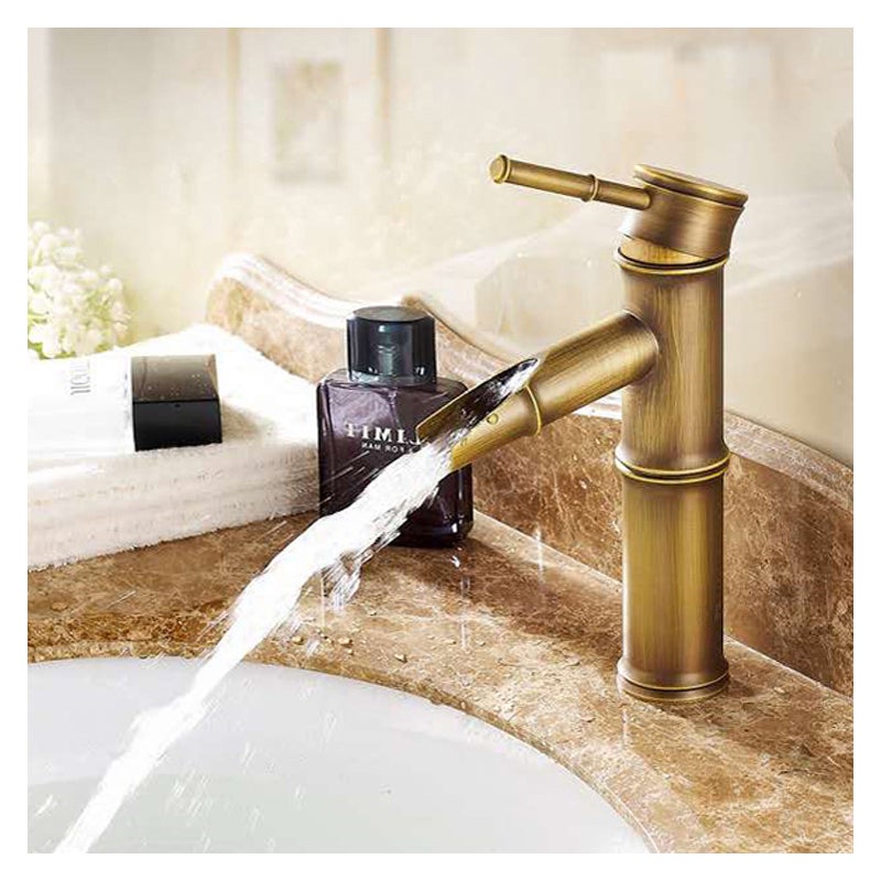 Bateria wodospadowa, bateria wodospadowa z mosiądzu do łazienki, bateria z mosiądzu antycznego, bateria bambusowa (dwie sekcje).