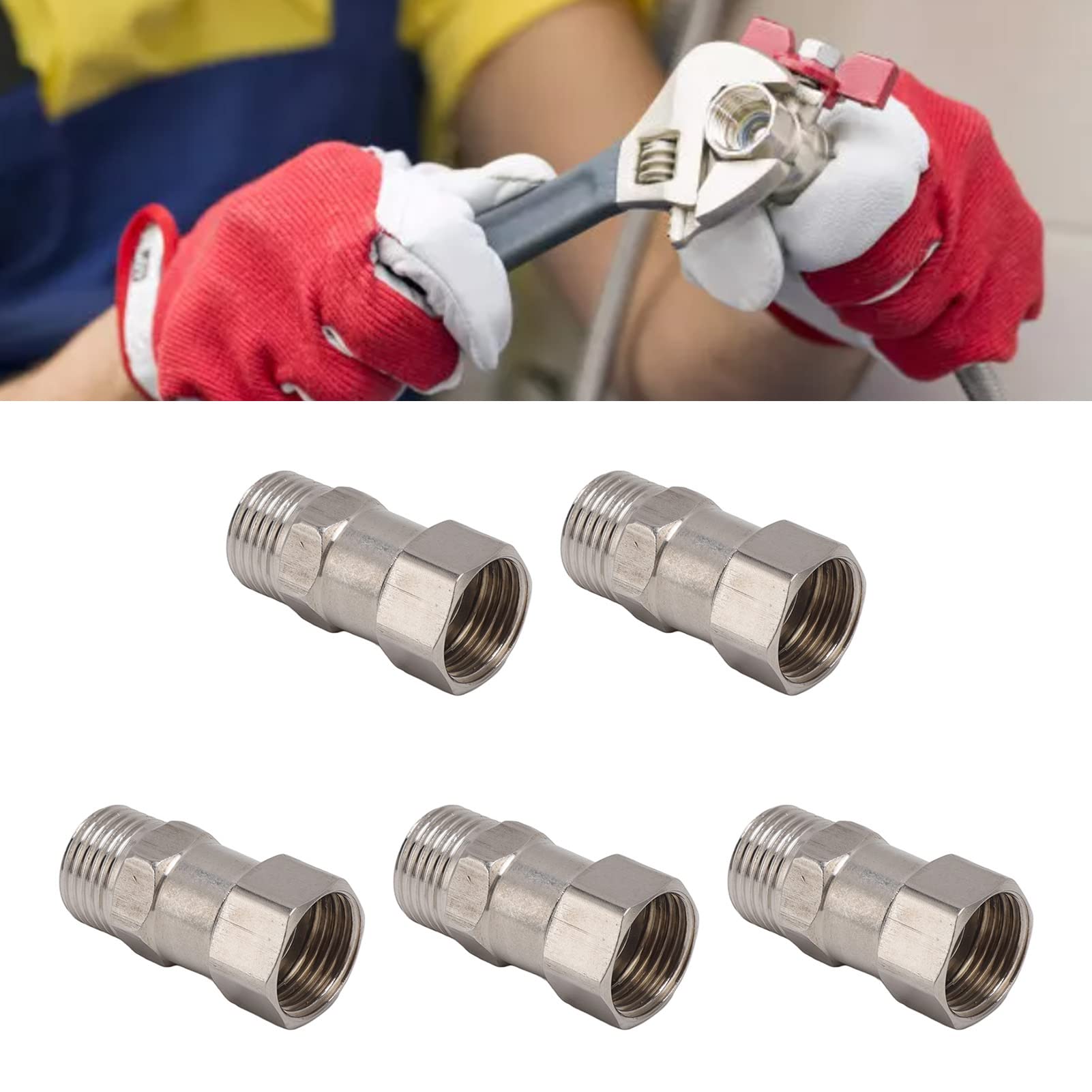 Aexit G1 / 2 filetage femelle 19mm dia laiton type tuyau raccords de tuyauterie de tuyau connecteurs 8pcs DO979291M508870K
