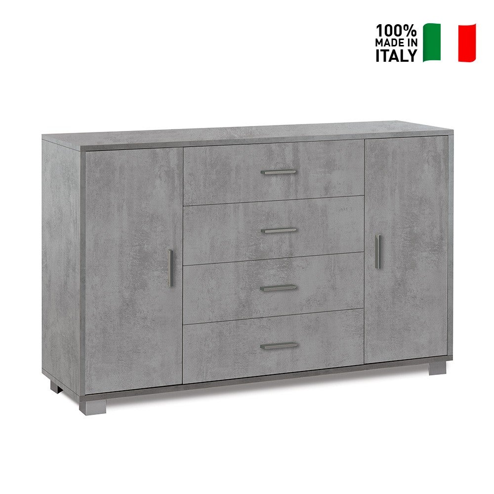 ARMOIRES 2 PORTES 4 Tiroirs KIT Couleur Ciment - 6