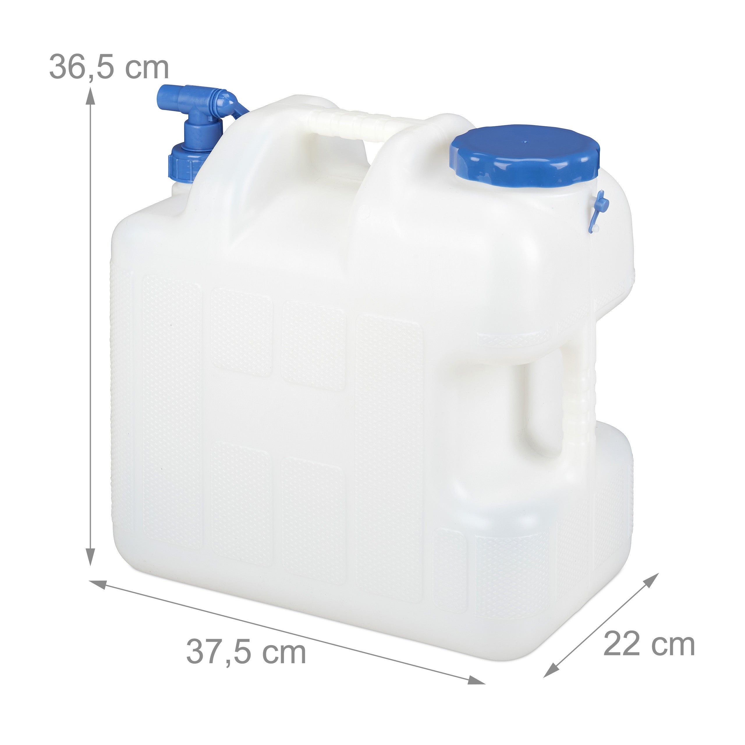 Jerrycan jerricane bidon d’eau réservoir 25 L robinet bouchon sans BPA camping voiture festival, blanc, Relaxdays - 4