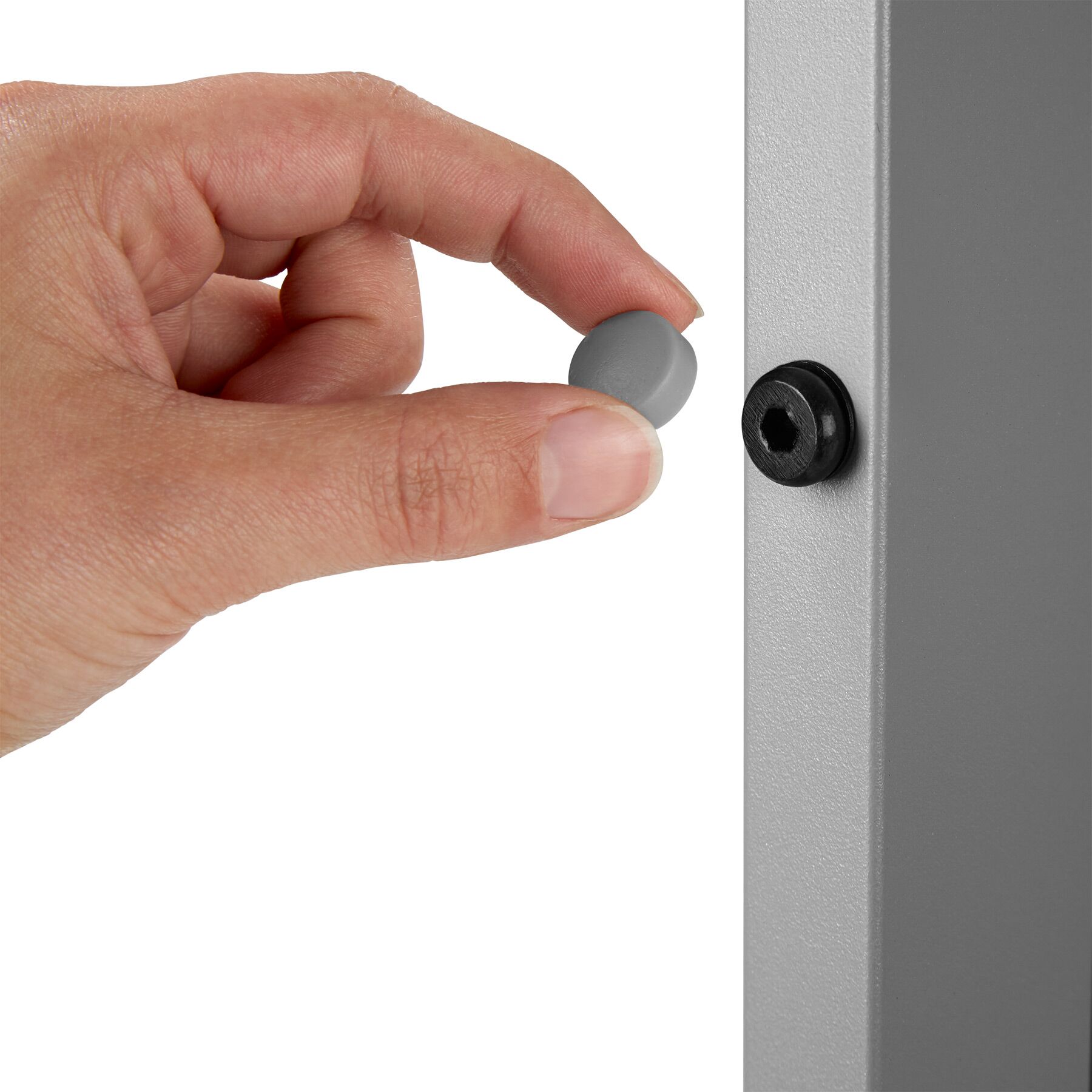 Mesa para jardín de aluminio de 6 plazas 150 x 90 cm con patas regulables en altura y resistente, gris/plata TECTAKE - 5