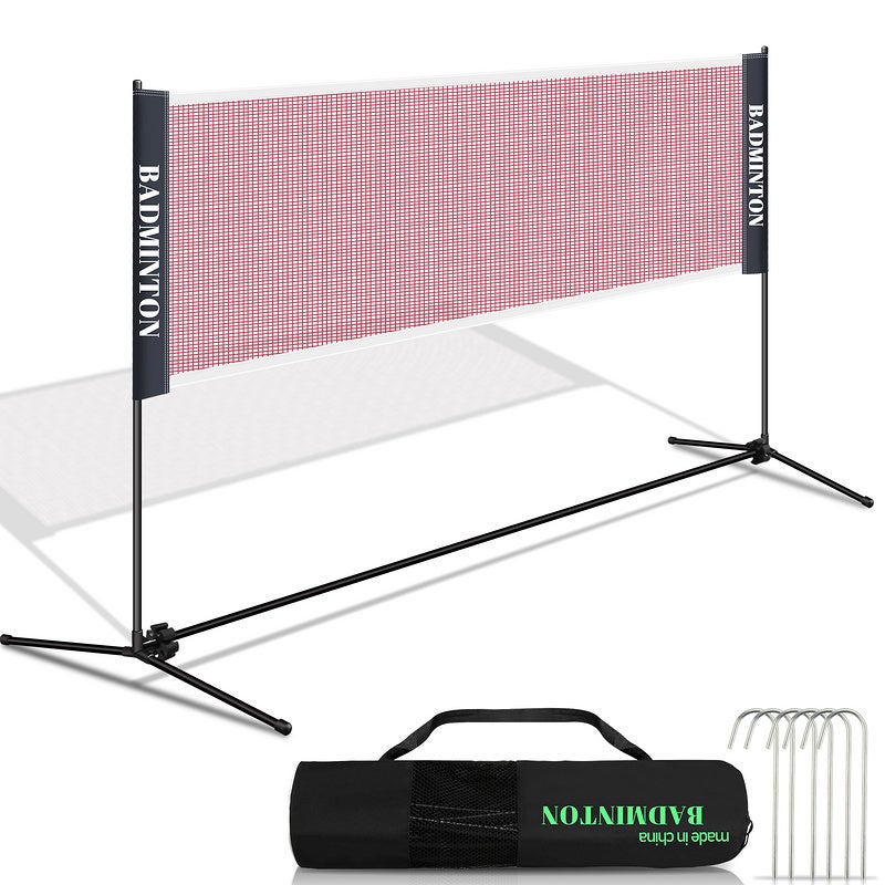 Filet De Badminton/tennis Portable 5-6 M - Pliable Pour Intérieur/extérieur - Nylon Résistant - 9