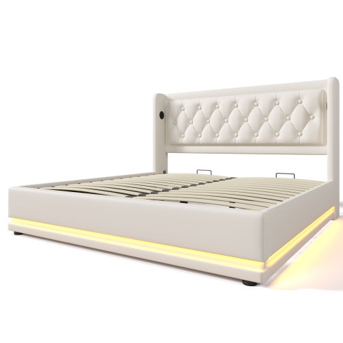 Letto con cassetti contenitori Legno OLENDON 90 x 200 cm Bianco
