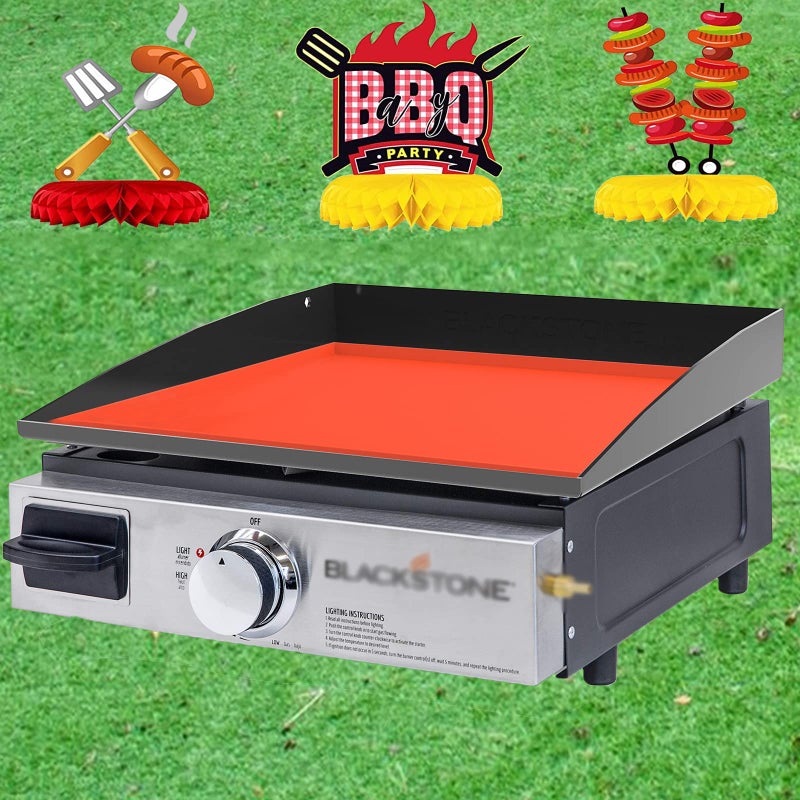 Gruby silikonowy podkład pod patelnię o grubości 17 cali, akcesoria do patelni, ochraniacz do pieczenia na grill zewnętrzny, pomarańczowy